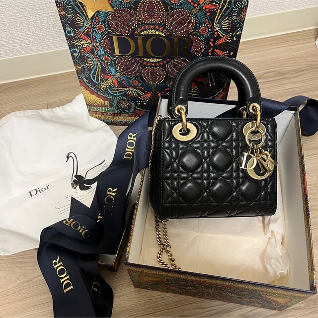 全国総量無料で Christian Dior レディーディオール ミニ ブラック
