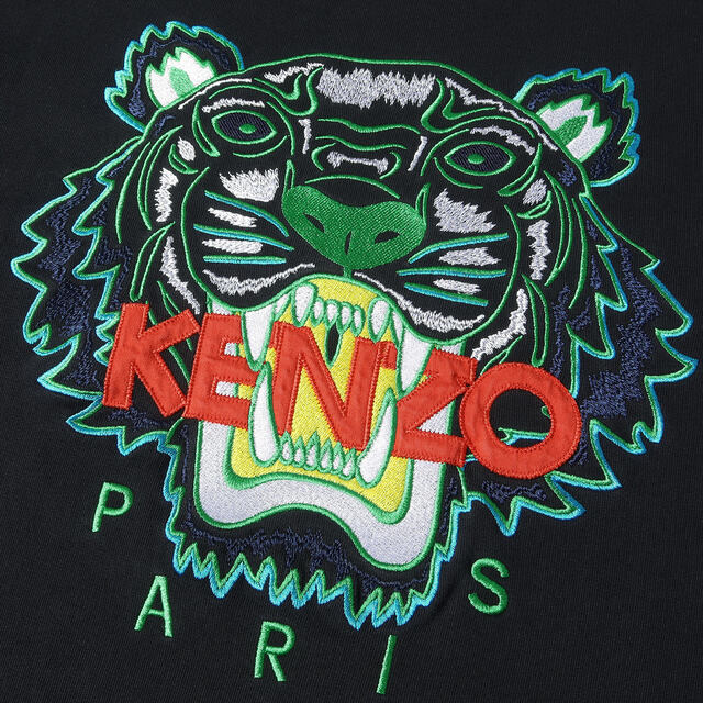 KENZO(ケンゾー)のKENZO ケンゾー スウェット タイガー 刺繍 クルーネック スウェットシャツ トレーナー 裏毛 ブランド ロゴ アイコン トップス ブラック 黒 M 【メンズ】【中古】 メンズのトップス(スウェット)の商品写真