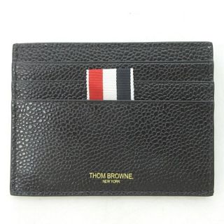 トムブラウン(THOM BROWNE)の箱有 タグ付 カードケース レザー トカードホルダー イタリア製 ブラック(名刺入れ/定期入れ)