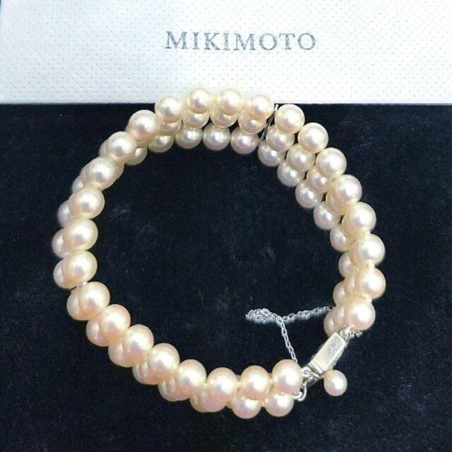 最旬ダウン MIKIMOTO - 糸替え済！ k14WG ミキモト 3連 パール ...