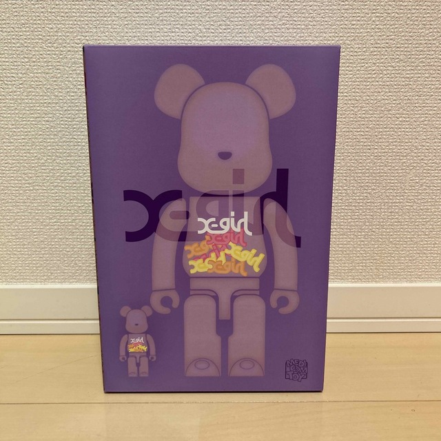 BE@RBRICK X-girl CLEAR PURPLE 100%&400%