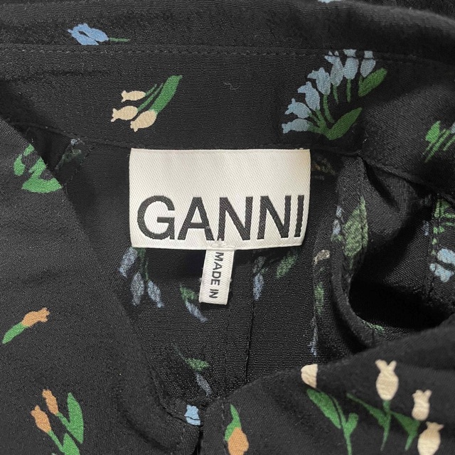 GANNI フラワープリントロングワンピース レディースのワンピース(ロングワンピース/マキシワンピース)の商品写真