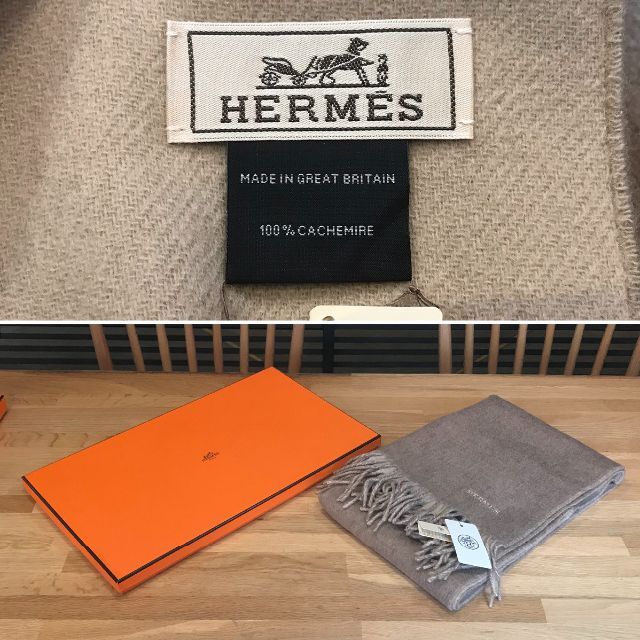 Hermes(エルメス)の新品未使用 エルメス 現行 レクトヴェルソ マフラー マロングラッセ クレ メンズのファッション小物(マフラー)の商品写真