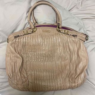 コーチ(COACH)の【美品】coach バッグ ベージュ(ハンドバッグ)