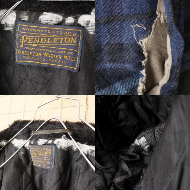 PENDLETON(ペンドルトン)の60s70s USA製 ペンドルトン ウール ボア コート Lブルー aw134 メンズのジャケット/アウター(ステンカラーコート)の商品写真