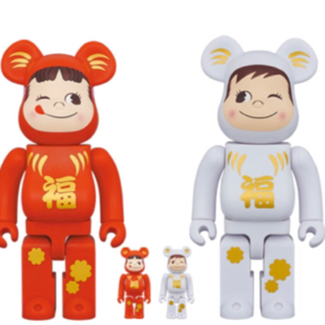 BE@RBRICK 達磨 ペコちゃん&ポコちゃん100%400% 4体セット 【お1人様1