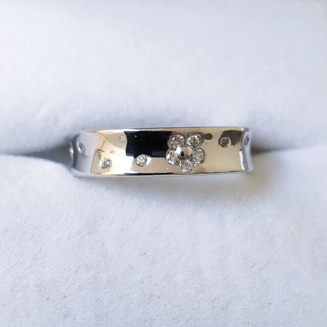 ポンテヴェキオ ダイヤモンド フラワー リング Pt900 0.20ct