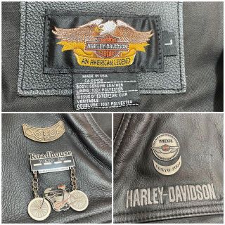 Harley Davidson - 極美品 USA製 Harley-Davidson レザーベスト L