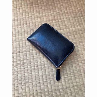 一点物！新品未使用！シャイニー仕上げリザード本革　ウォレット　ネイビー(コインケース/小銭入れ)