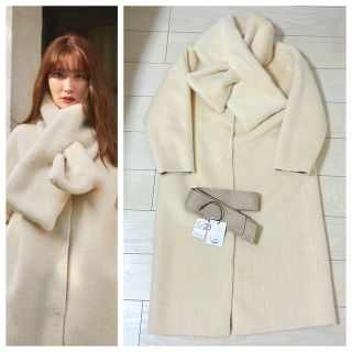 Her lip to / Faux Fur Reversible Coat