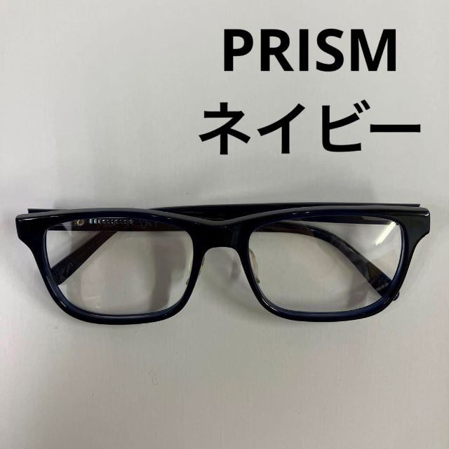 PRISM 眼鏡 メガネ ネイビー ゴールド 古着 伊達メガネ ファッション ...