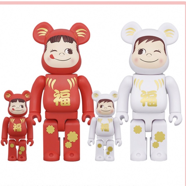 BE@RBRICK(ベアブリック)のBE＠RBRICK 達磨 ペコちゃん & ポコちゃん 100% & 400%  ハンドメイドのおもちゃ(フィギュア)の商品写真