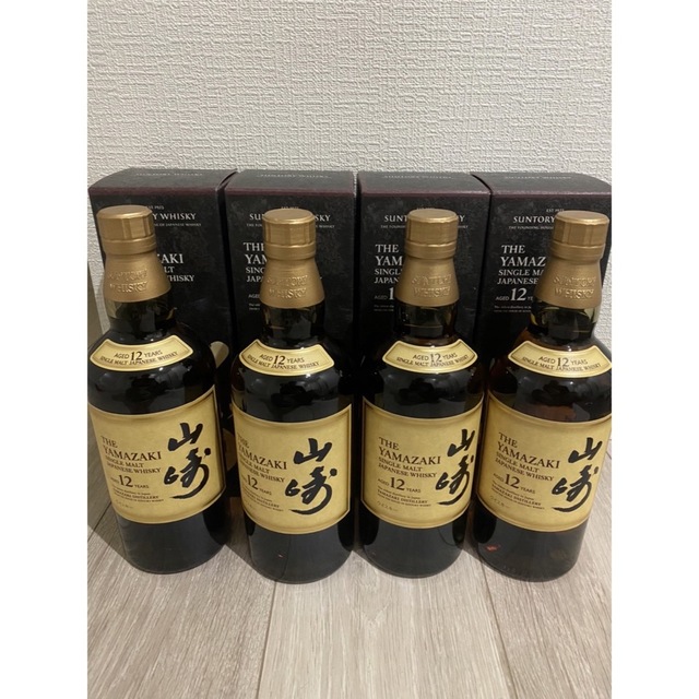 食品/飲料/酒【送料無料】山崎12年 700ml 4本セット 箱有り