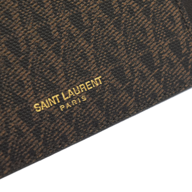 Saint Laurent(サンローラン)のSAINT LAURENT PARIS サンローランパリ TOILE monogram トワルモノグラム ノート ブック カバー レザー 総柄 ブラック 357415 メンズのアクセサリー(その他)の商品写真