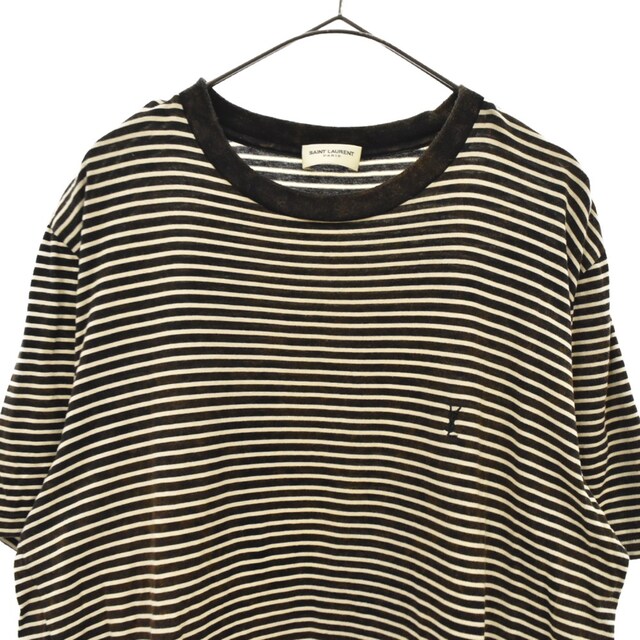 Saint Laurent Paris ロゴTシャツ　ブリーチダメージ加工