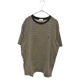 サンローラン(Saint Laurent)のSAINT LAURENT PARIS サンローランパリ 21SS Bleach Border Tee 644058 YBYQ2 ブリーチ加工 ボーダー半袖Tシャツ ブラック/ホワイト(Tシャツ/カットソー(半袖/袖なし))