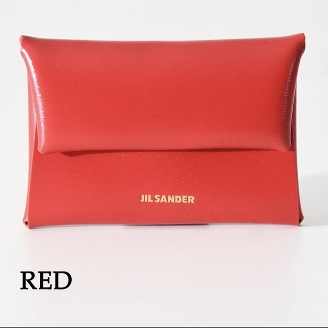 Jil Sander(ジルサンダー)のJIL SANDER ロゴ入りレザーコインケースRED（新品） メンズのファッション小物(コインケース/小銭入れ)の商品写真