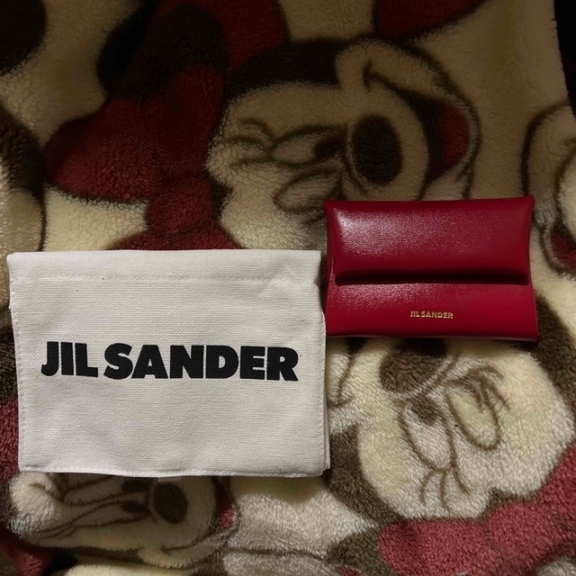 Jil Sander(ジルサンダー)のJIL SANDER ロゴ入りレザーコインケースRED（新品） メンズのファッション小物(コインケース/小銭入れ)の商品写真