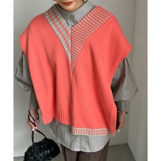 アメリヴィンテージ(Ameri VINTAGE)のAMERI ASYMMETRICAL VEST WITH SHIRT ピンク(シャツ/ブラウス(長袖/七分))