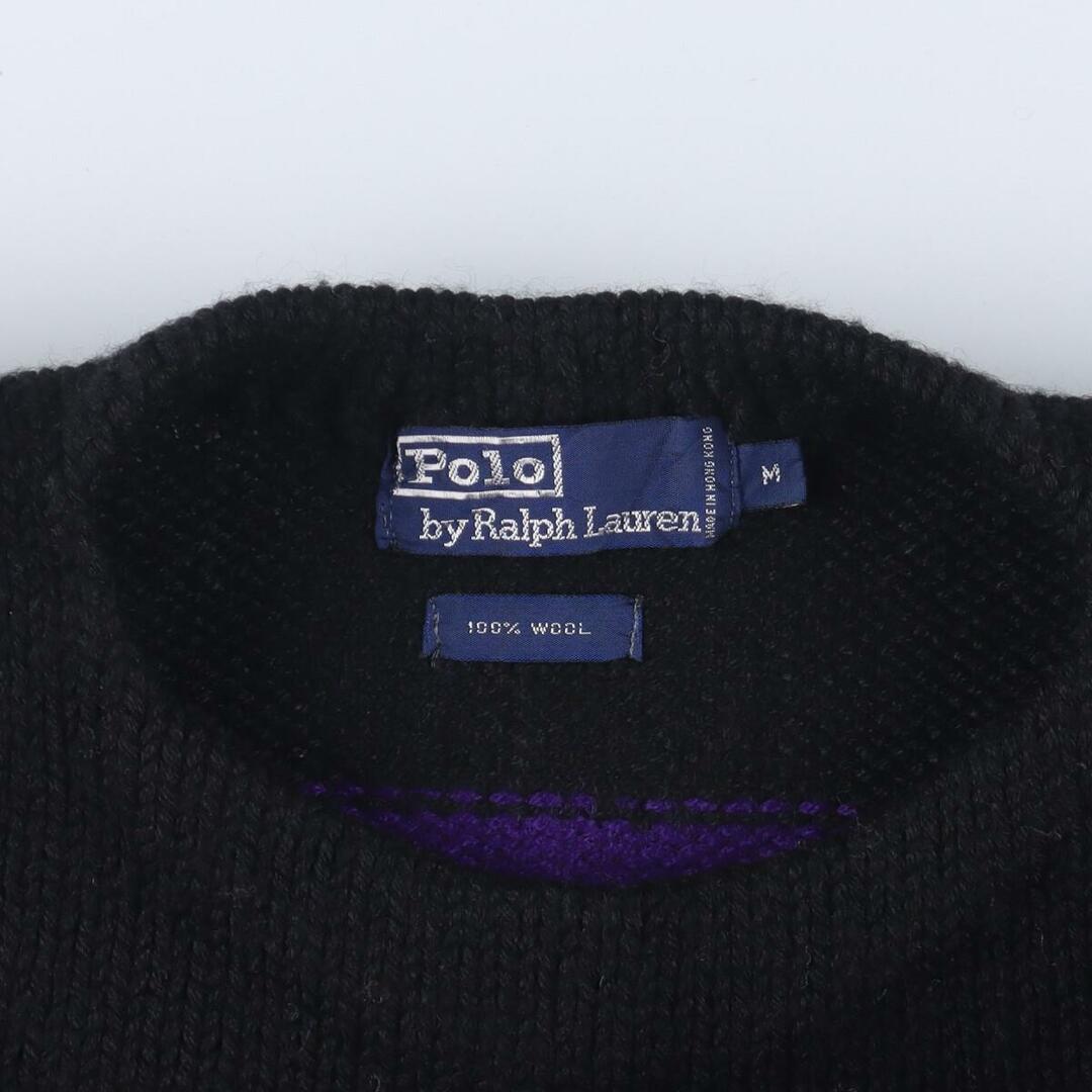 Ralph Lauren(ラルフローレン)の古着 90年代 ラルフローレン Ralph Lauren POLO by Ralph Lauren ボーダー柄 ロゴ刺繍 ボートネック ウールニットセーター メンズM ヴィンテージ /eaa306308 メンズのトップス(ニット/セーター)の商品写真