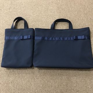 レッスンバッグ　上履き入れ　濃紺ネイビー　お受験　セット(バッグ/レッスンバッグ)