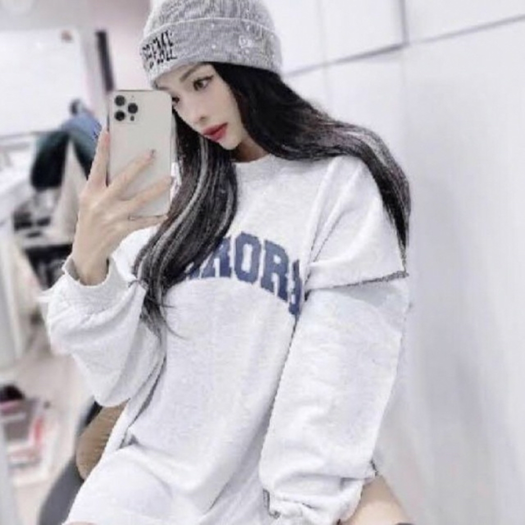 mirror9(ミラーナイン)のmirror9 ミラーナイン College big sweat GRY レディースのトップス(トレーナー/スウェット)の商品写真