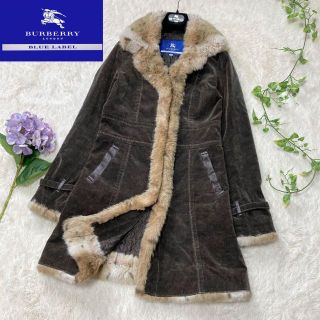 バーバリーブルーレーベル(BURBERRY BLUE LABEL)のバーバリーブルーレーベル♡スウェード調フェイクファー キルティングロングコート(ロングコート)