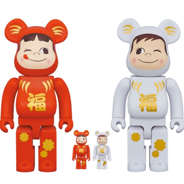 BE@RBRICK(ベアブリック)のBE＠RBRICK 達磨 ペコちゃん & ポコちゃん 100% & 400% エンタメ/ホビーのフィギュア(その他)の商品写真