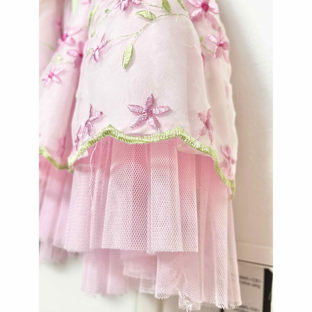 美品　花刺繍　キッズ　ドレス　ワンピース　フォーマル　3T 100 110 キッズ/ベビー/マタニティのキッズ服女の子用(90cm~)(ドレス/フォーマル)の商品写真