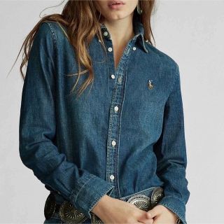 ポロラルフローレン(POLO RALPH LAUREN)の【美品】RALPH LAUREN  デニムシャツ　ポニー刺繍(シャツ/ブラウス(長袖/七分))