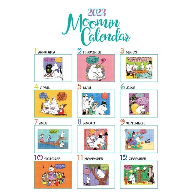 MOOMIN(ムーミン)のムーミン  2023年 壁掛け ムーミン 原画カレンダー MOOMIN 令和5年 インテリア/住まい/日用品の文房具(カレンダー/スケジュール)の商品写真