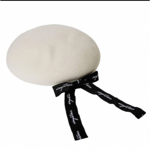 eimy istoire(エイミーイストワール)のeimy istoire リボン付きベレー帽 ホワイト レディースの帽子(ハンチング/ベレー帽)の商品写真