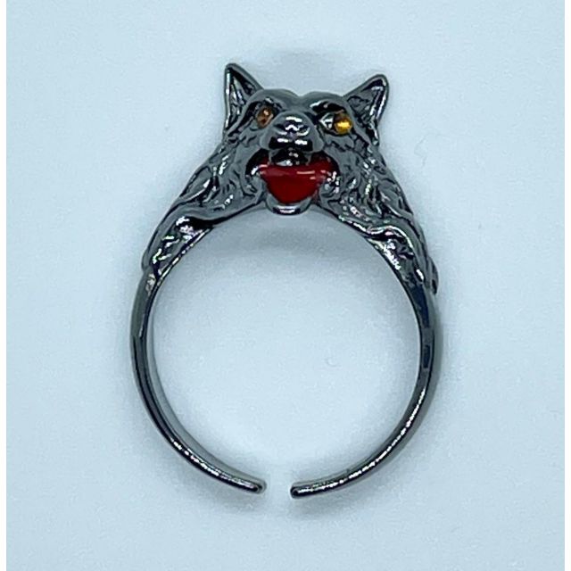 ウルフ 狼 リング 指輪 18号 ブラック 黒色 オオカミ かっこいい いかついの通販 by とみー's shop｜ラクマ