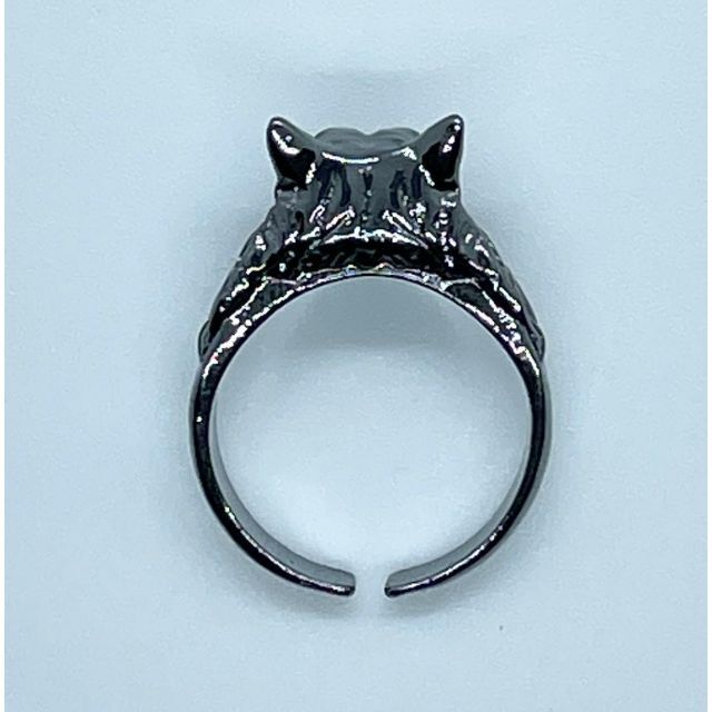ウルフ 狼 リング 指輪 18号 ブラック 黒色 オオカミ かっこいい いかつい メンズのアクセサリー(リング(指輪))の商品写真