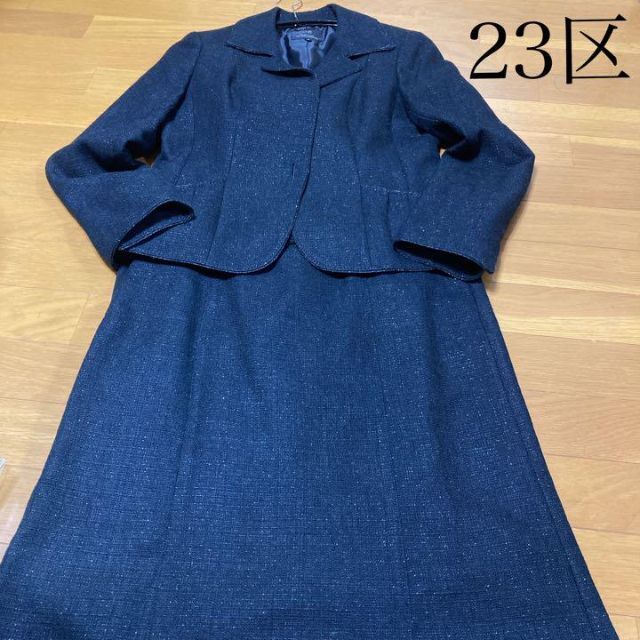 美品✨23区 シルク混 セットアップ ジャガード スカート ラメ入り　M〜L相当のサムネイル