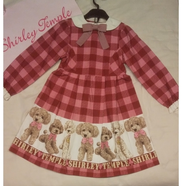 Shirley Temple(シャーリーテンプル)の120 プードル 長袖ワンピース シャーリーテンプル ワンちゃん 犬 キッズ/ベビー/マタニティのキッズ服女の子用(90cm~)(ワンピース)の商品写真