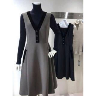 foxey boutique  ストライプワンピース　ジャンパースカート