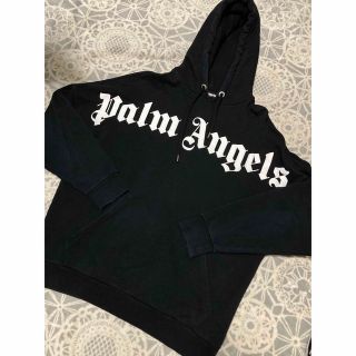 パームエンジェルス(PALM ANGELS)のpalm angels フロント　アーチロゴ　パーカー　Lサイズ　ブラック(パーカー)