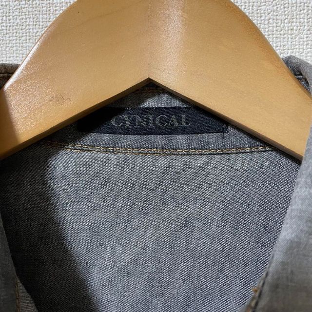 超美品 CYNICAL シニカル ジャケット 薄手 グレー  M  襟付き 綿 レディースのジャケット/アウター(Gジャン/デニムジャケット)の商品写真