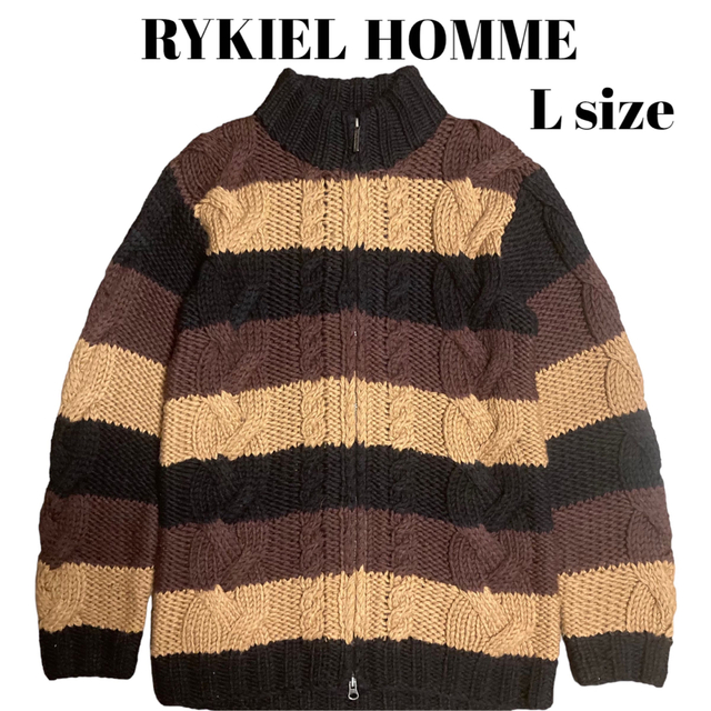 RYKIEL HOMME ドライバーズニット マルチボーダー グランジ Y2K