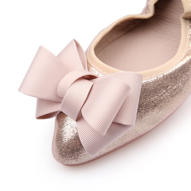 新品 バレエシューズ ルームシューズ ピンク リボン 持ち運び 便利 靴 レディースの靴/シューズ(バレエシューズ)の商品写真