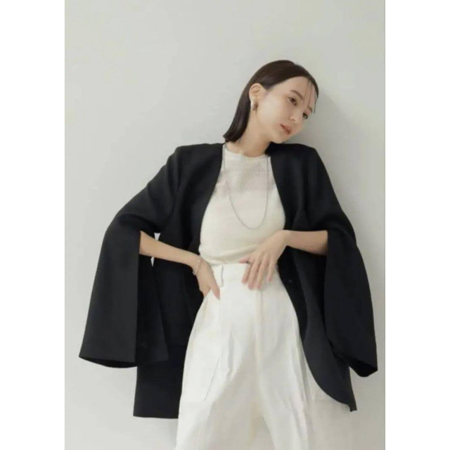 louren slit sleeve no collar jacket - ノーカラージャケット