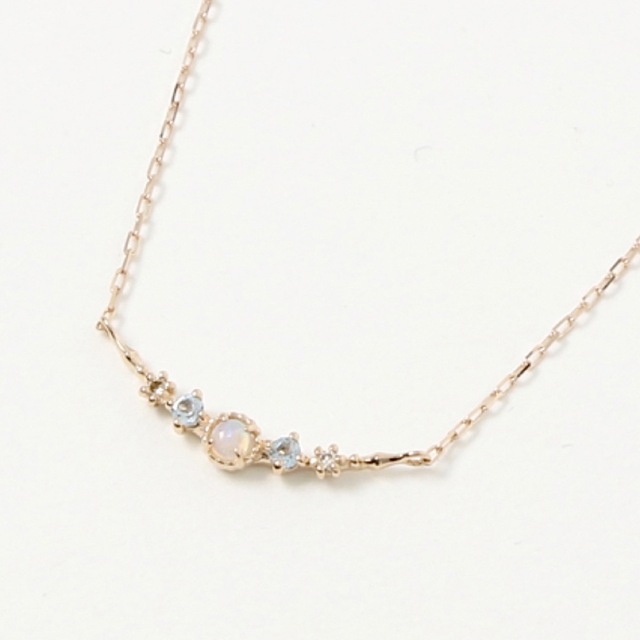 ■完売品■【NOJESS】K10カラーストーン ダイヤモンドネックレス/オパール