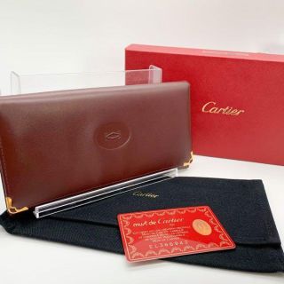 未使用品 Cartier 札入れ L3000078 ボルドー 124-