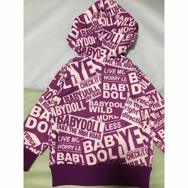 BABYDOLL(ベビードール)の【未使用】BABY DOLL/ベビードール　ロゴ パーカー size80 キッズ/ベビー/マタニティのベビー服(~85cm)(トレーナー)の商品写真