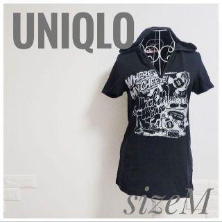 ユニクロ(UNIQLO)のUNIQLO ユニクロ ディズニーコラボ 半袖 Tシャツ M 黒 レディース(シャツ/ブラウス(半袖/袖なし))