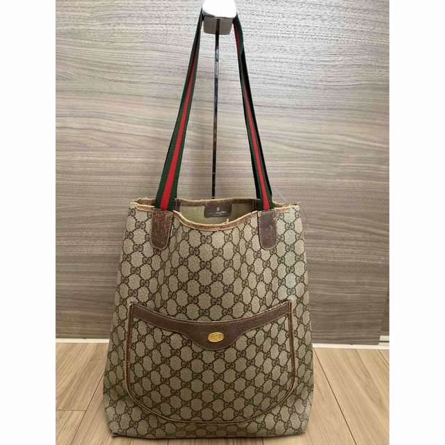 Gucci(グッチ)のオールドグッチ トートバッグ シェリーライン GUCCI レザー レディースのバッグ(トートバッグ)の商品写真