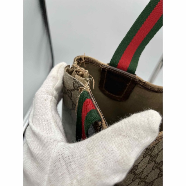 Gucci(グッチ)のオールドグッチ トートバッグ シェリーライン GUCCI レザー レディースのバッグ(トートバッグ)の商品写真