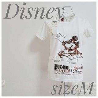 ディズニー(Disney)のDisney ディズニー ミッキーマウス 半袖 Tシャツ レディース M 白(Tシャツ(半袖/袖なし))