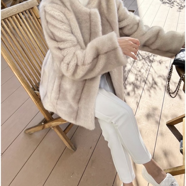 ANCHアンシェback flare ecofur coat エコファーコート ジャケット
